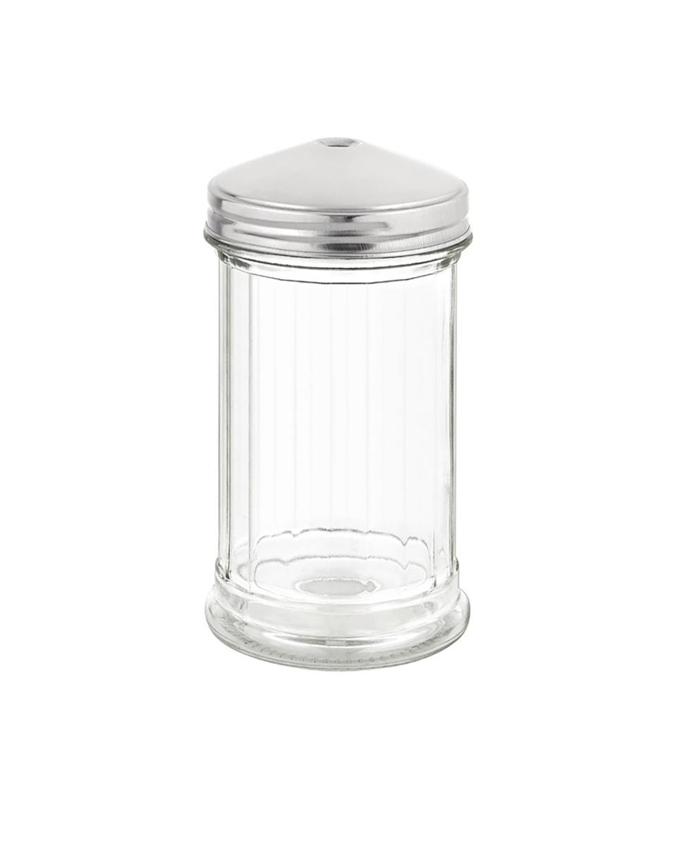 Suikerstrooier - 0.34 Liter - Ø 7 x H 14 CM - Glas/RVS - Olympia - C233