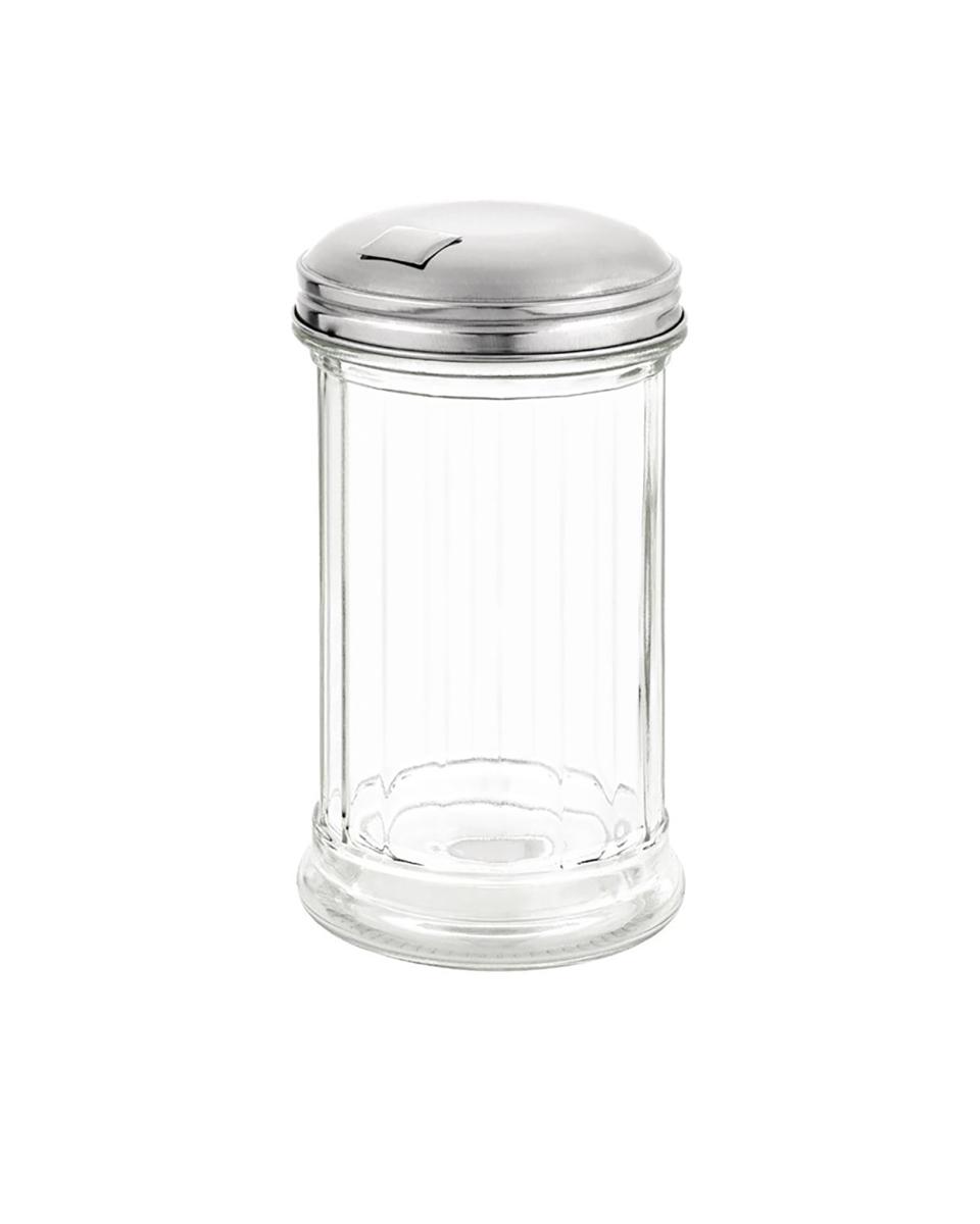 Suikerstrooier - 0.34 Liter - Ø 7 x H 14 CM - Glas/RVS - Olympia - C234