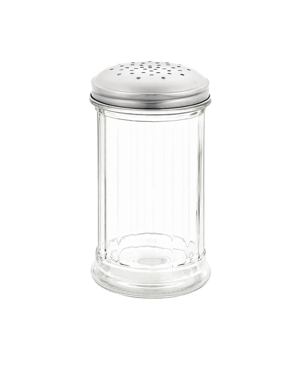 Suikerstrooier - 0.34 Liter - Ø 7 x H 14 CM - Glas/RVS - Olympia - C235