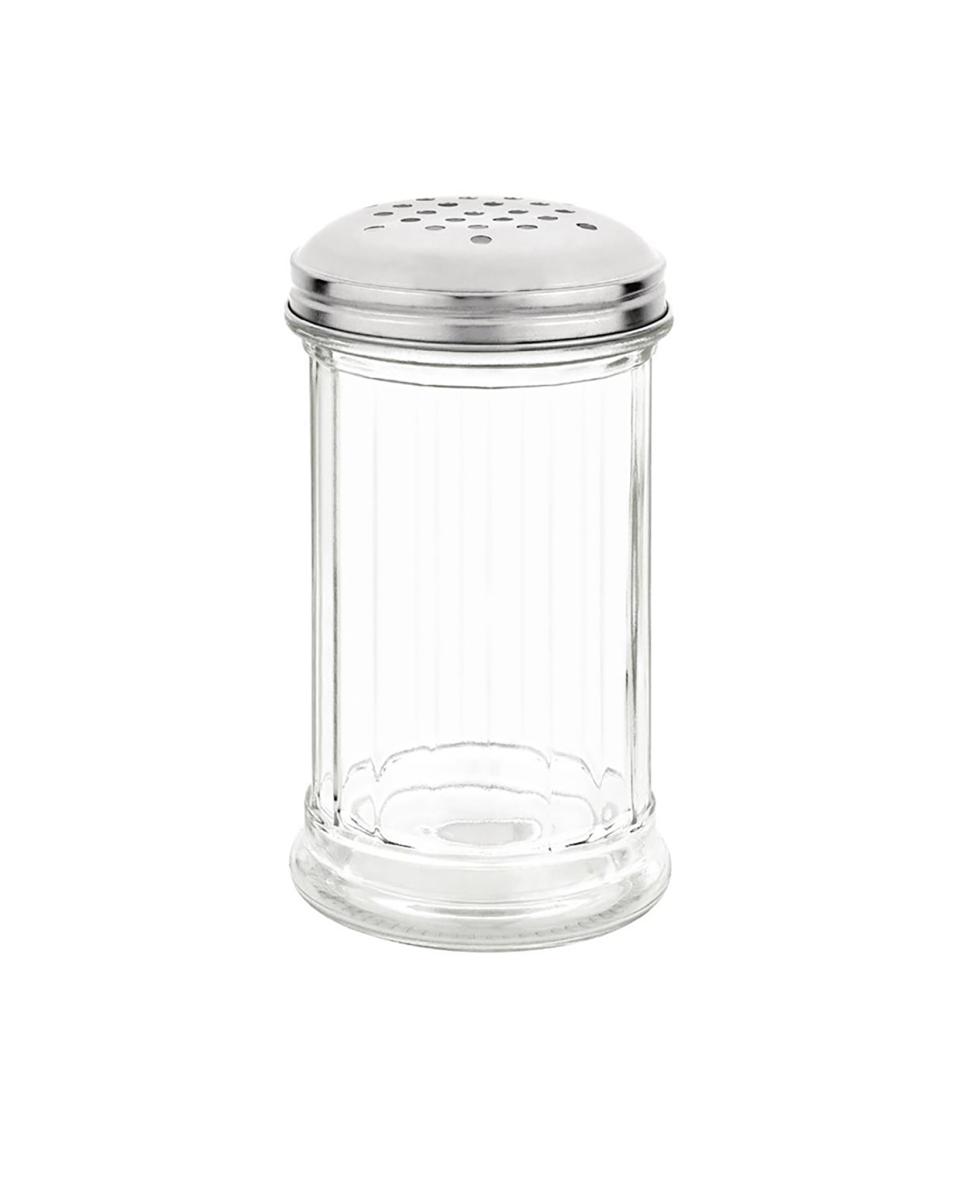 Suikerstrooier - 0.34 Liter - Ø 7 x H 14 CM - Glas/RVS - Olympia - C236