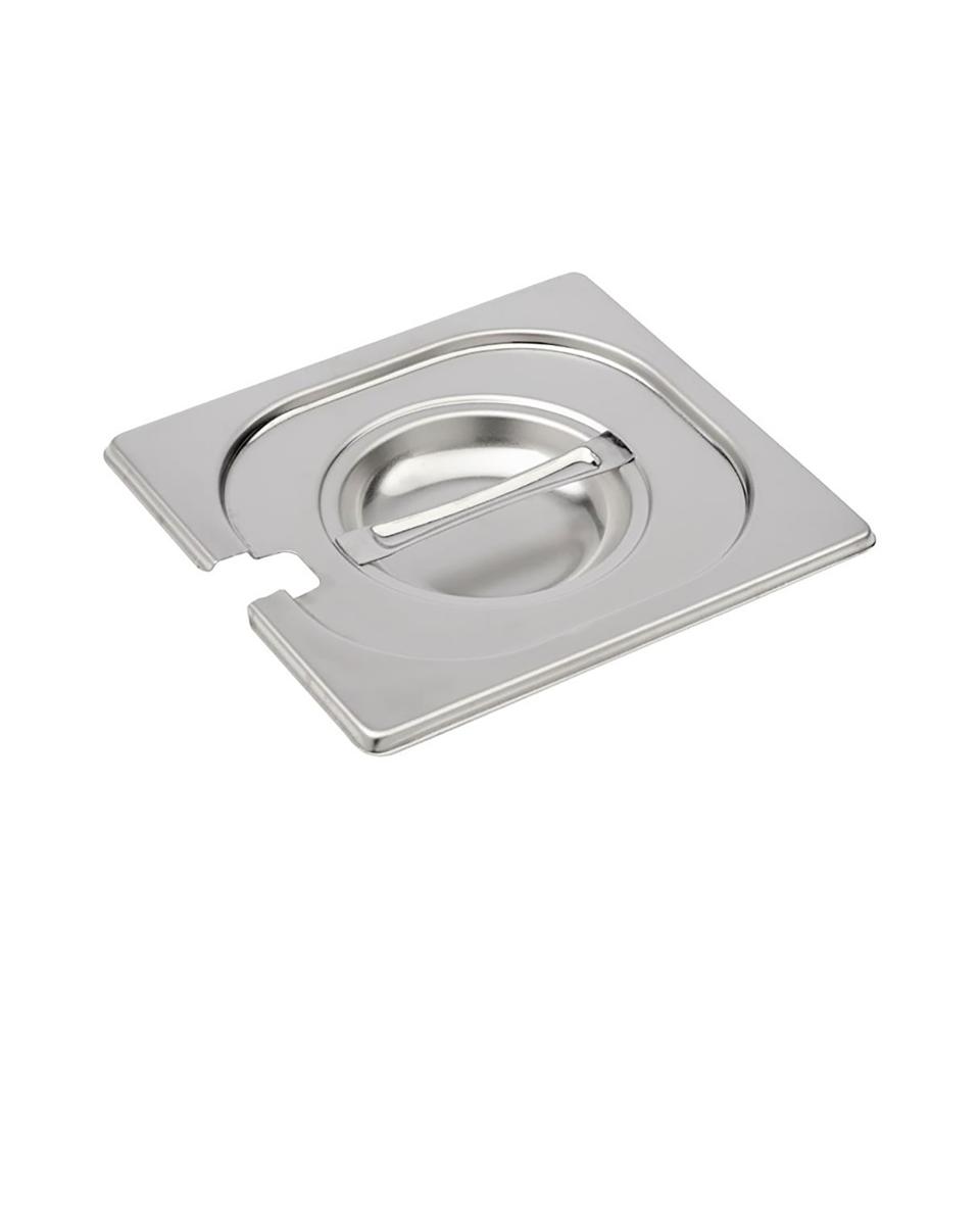 Deksel gastronormbak - Lepeluitsparing - 1/6 GN - 17.6 x 16.2 CM - RVS - Gastro M - DR493