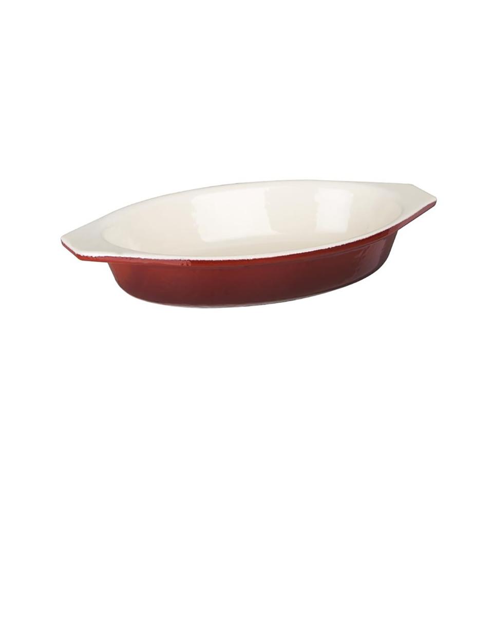 Graniteerschaal - 0.65 Liter - Rood - H 4 x 14 x 19.5 CM - Gietijzer - Vogue - GH317