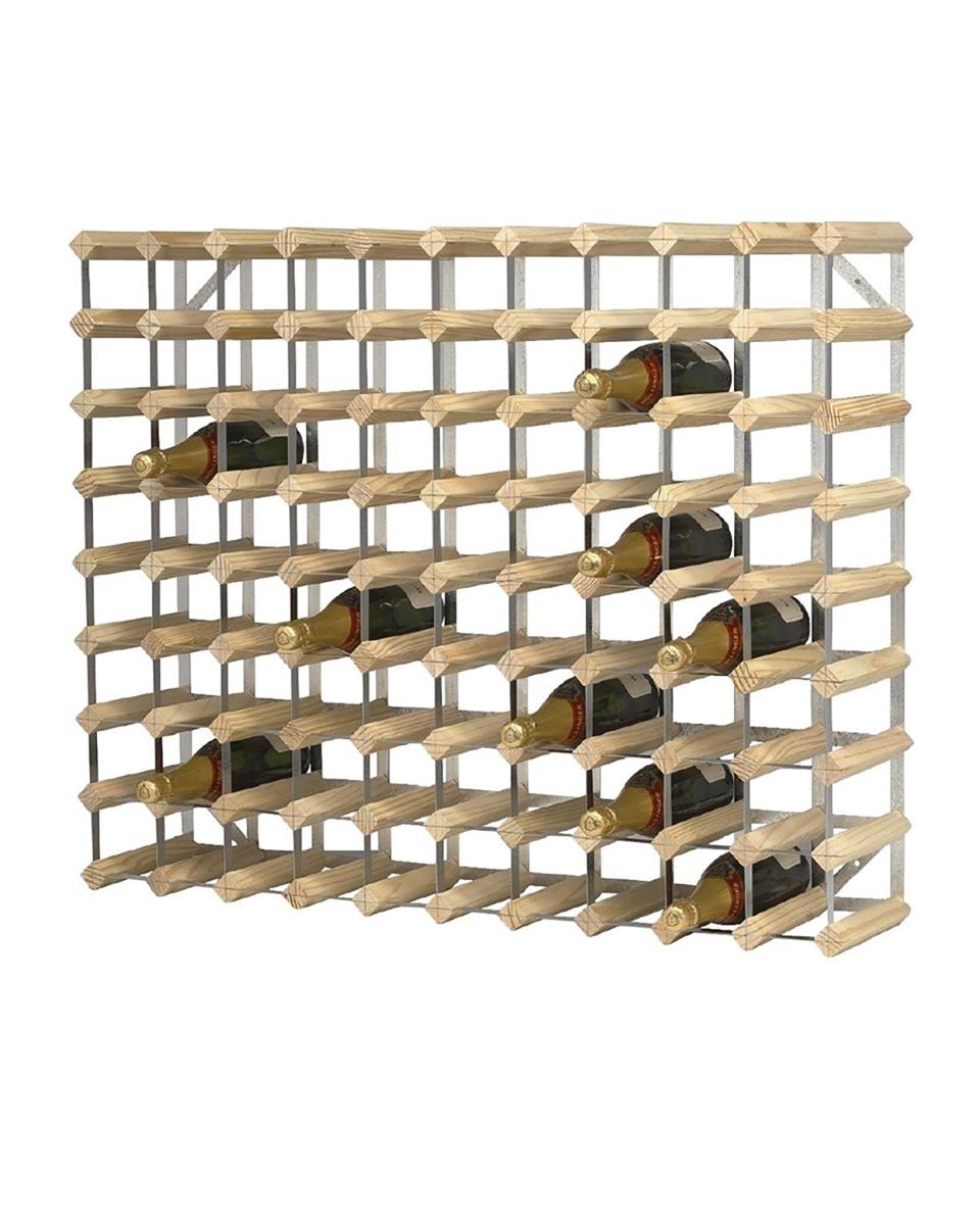 Wijnrek - H 100 x 81 x 23 CM - Hout/Staal - DN635