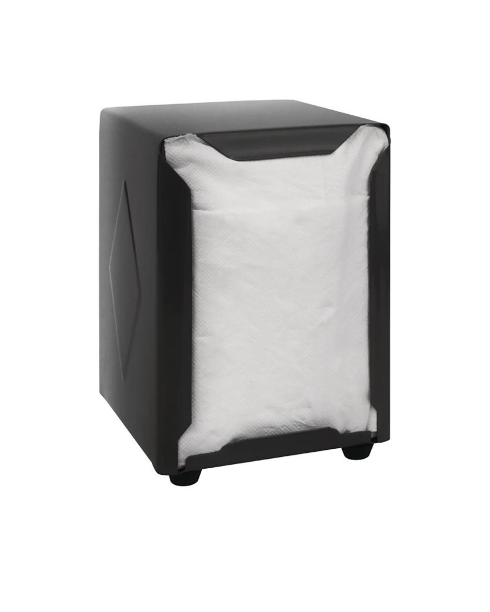 Servettendispenser - Zwart - H 12 x 9 x 10.7 CM - RVS - Olympia - CN753