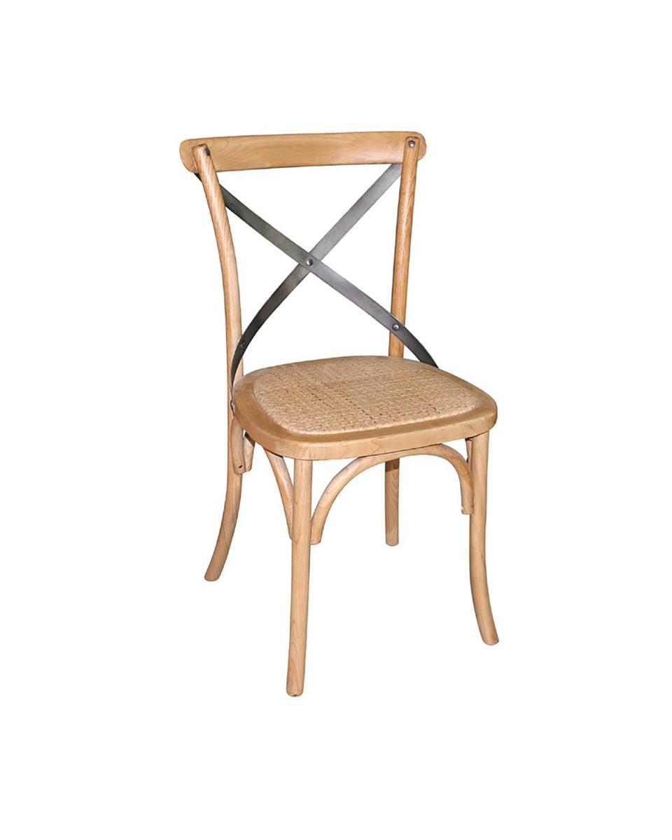 Horeca stoel - 2 stuks - Naturel - H 88 x 46 x 54 CM - Hout/Metalen - Bolero - GG656