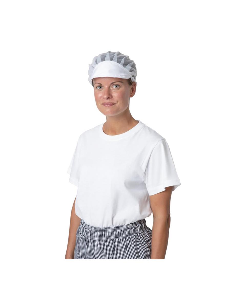 Muts met haarnet - Unisex - One Size - Wit - Nylon - Whites Chefs Clothing - B226