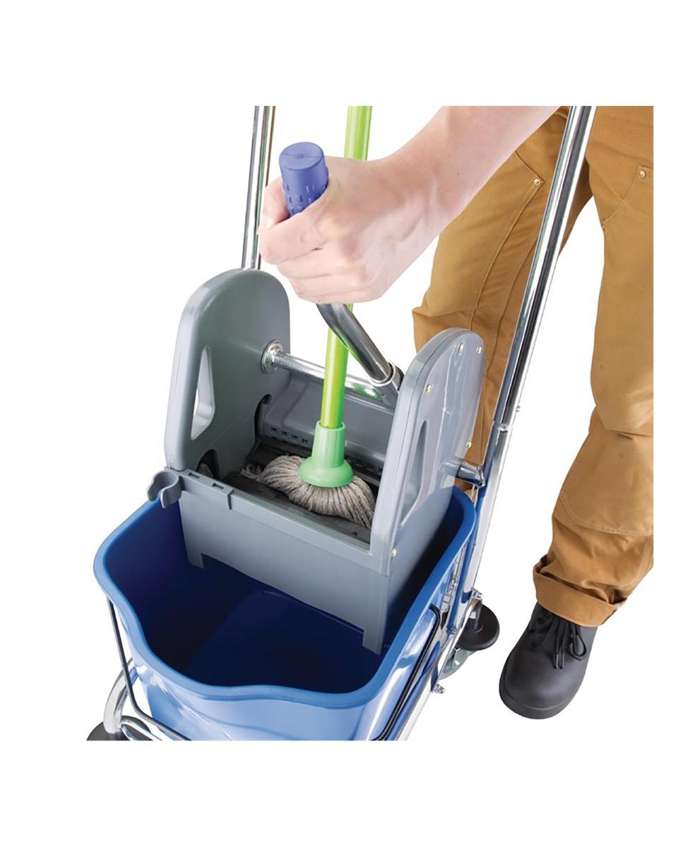 Rolemmer - Met wringer - 24 Liter - Blauw - H 54 x 43 x 46 CM - Jantex - M884