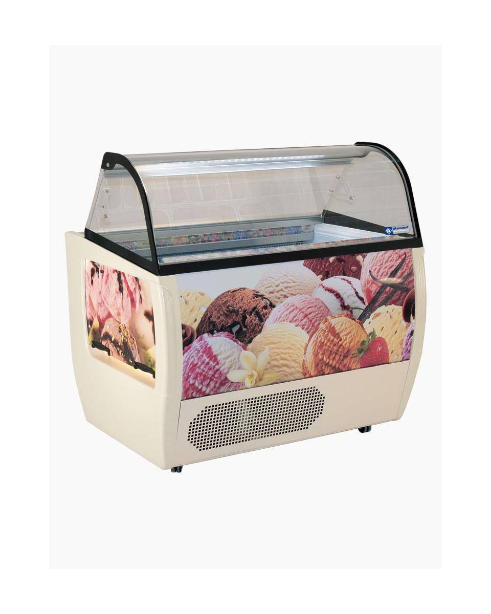 Uitstalvitrine roomijs - 10 x 5 Liter - Met reserve - Diamond - RUMBA 10 PLUS