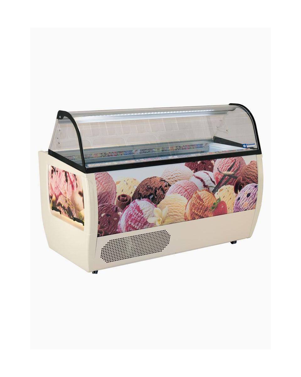 Uitstalvitrine roomijs - 13 x 5 Liter - Met reserve - Diamond - RUMBA 13 PLUS