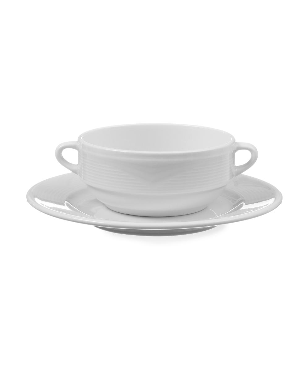 Schotel voor soepkom - 12 stuks - Porselein - 19 CM - Hendi - 794456