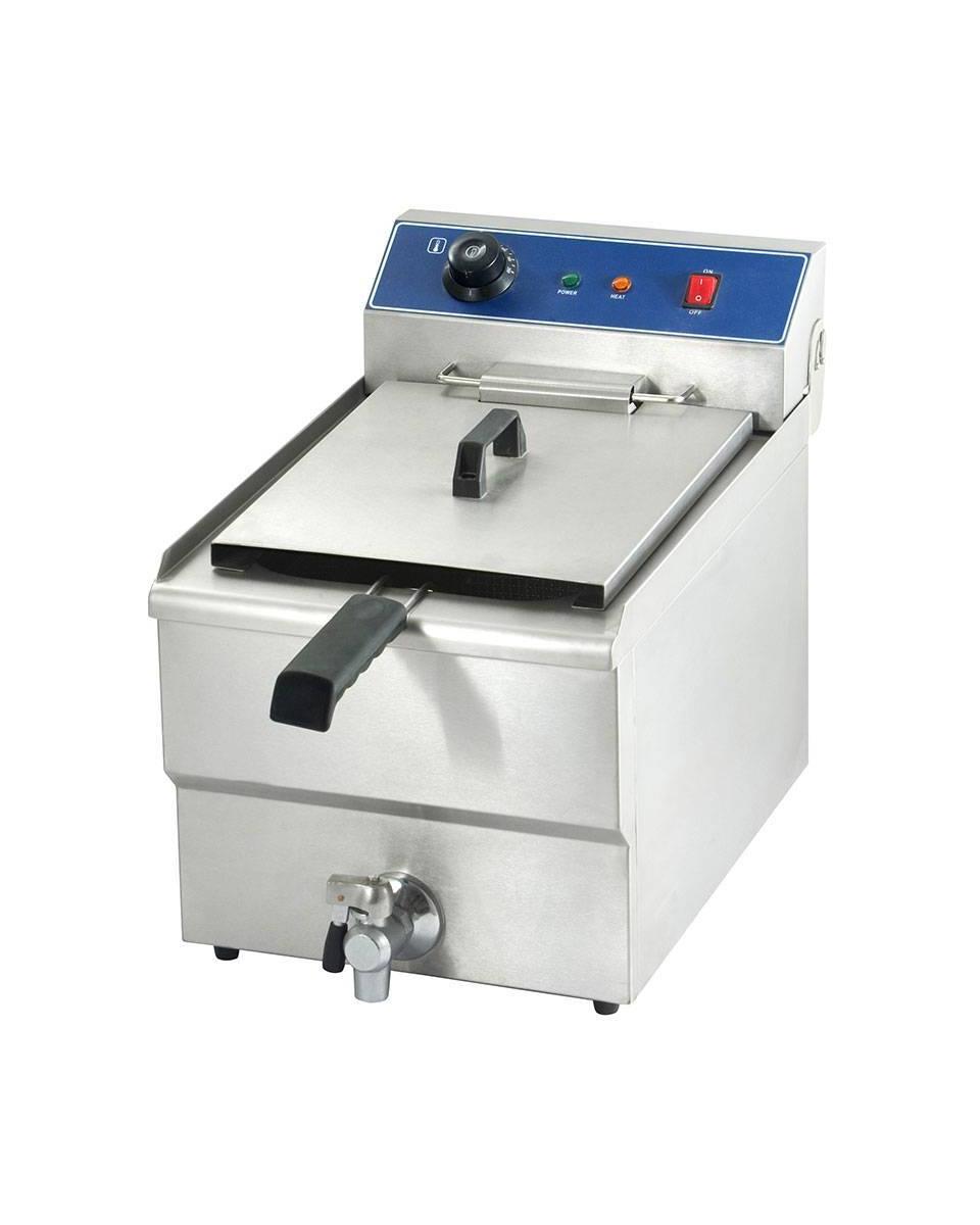 Horeca friteuse - Elektrisch - 10 Liter - Aftapkraan - 400V - Promoline