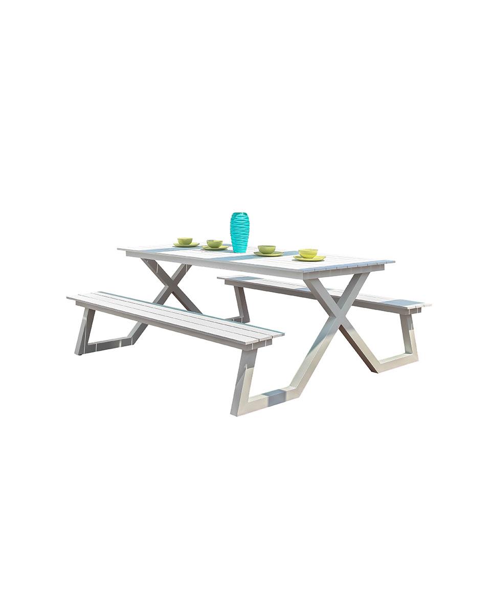 Picknicktafel - Wit - Aluminium - Promoline