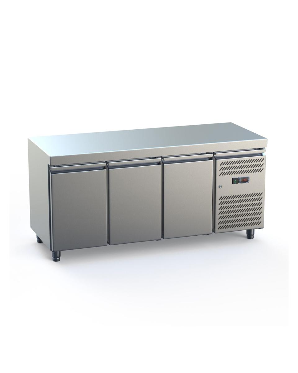 Koelwerkbank - 3 deurs - H 85 x 176 x 70 CM - RVS - Promoline