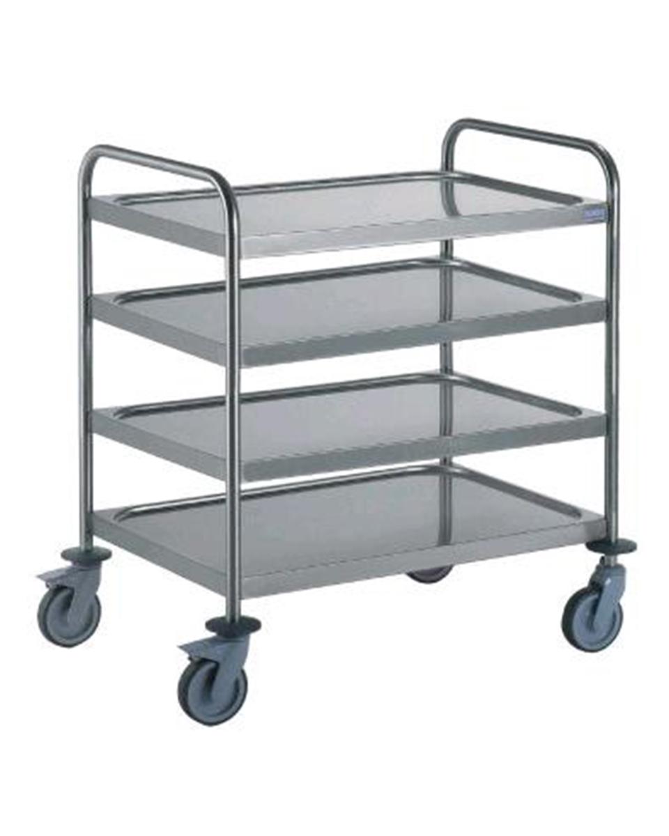 Serveerwagen - RVS - Demontabel - 4 Plateau's - Promoline