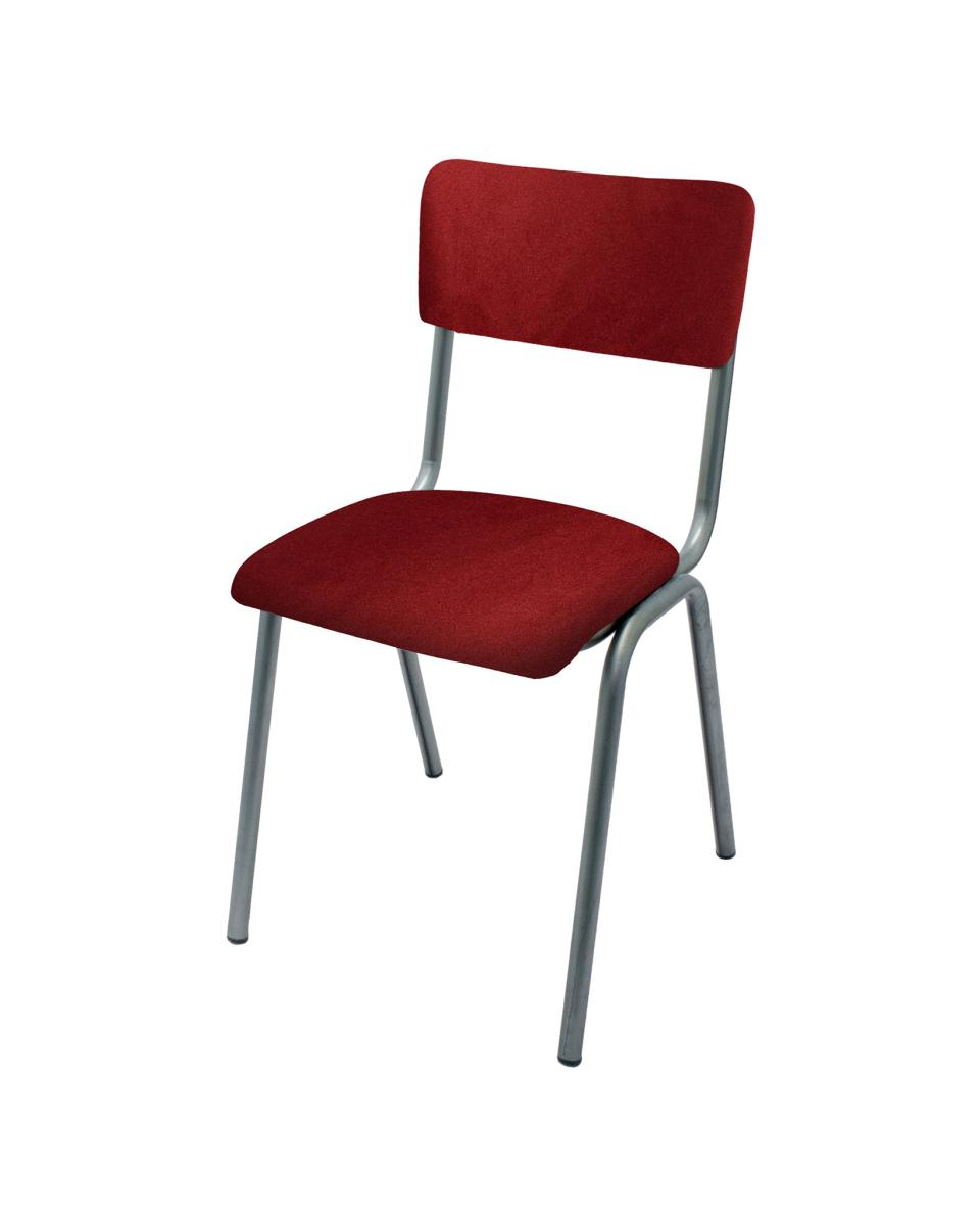 Horeca stoel - Old School - Vintage Metal - Velvet Rood - Promoline