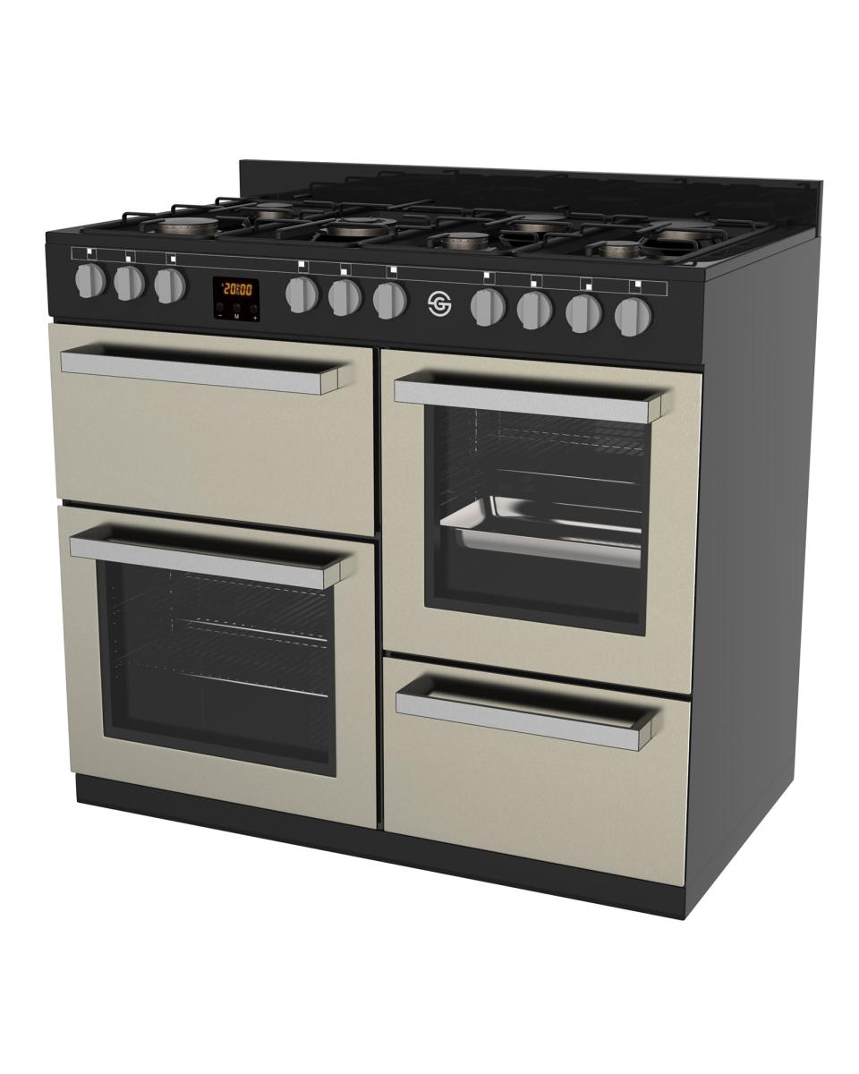 Gasfornuis - 7 pits - H 90 x 100 x 60 CM - Beige - Promoline