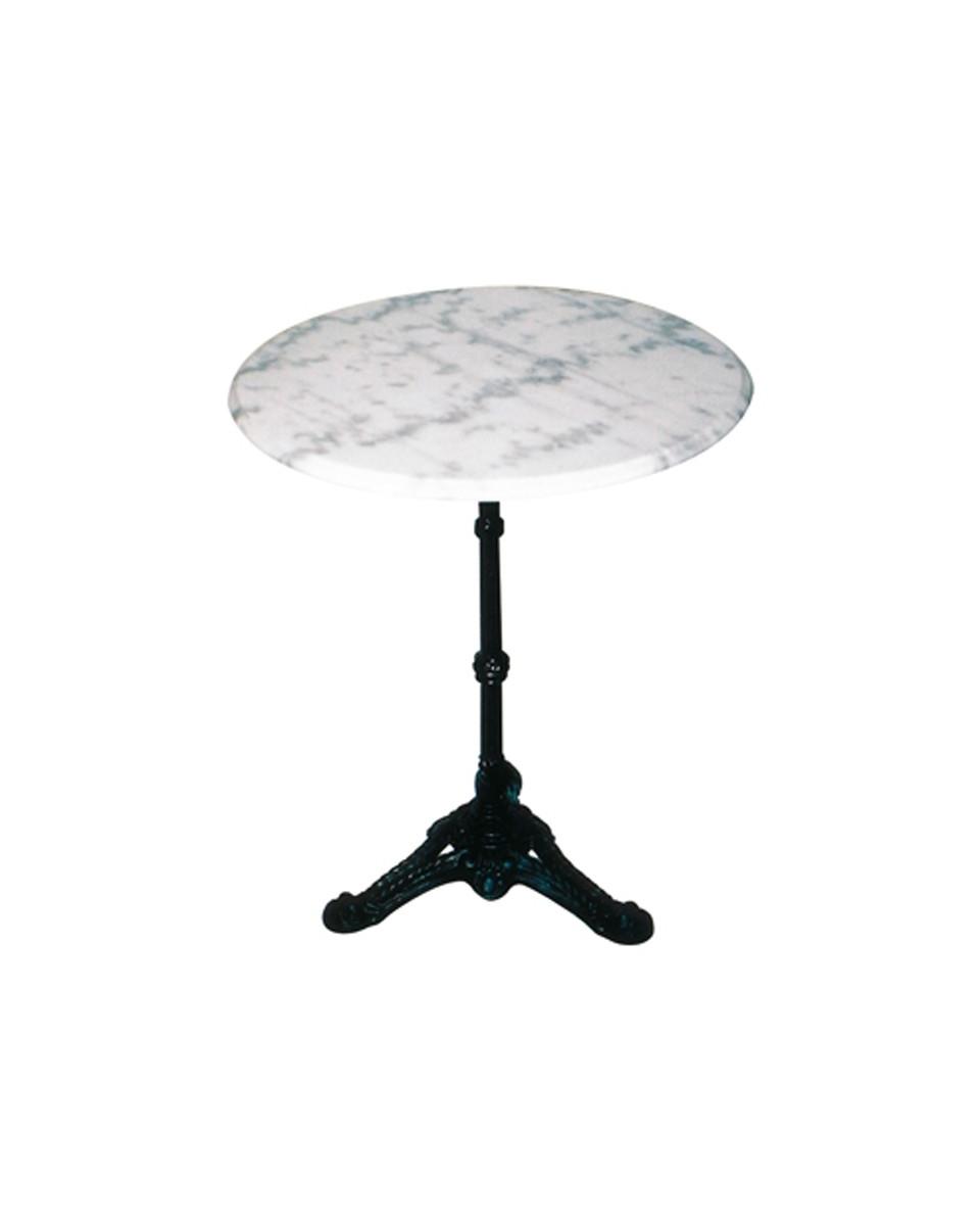 Tafel - Marmer Wit - 70 Cm Rond - Gietijzer - 3 Teens