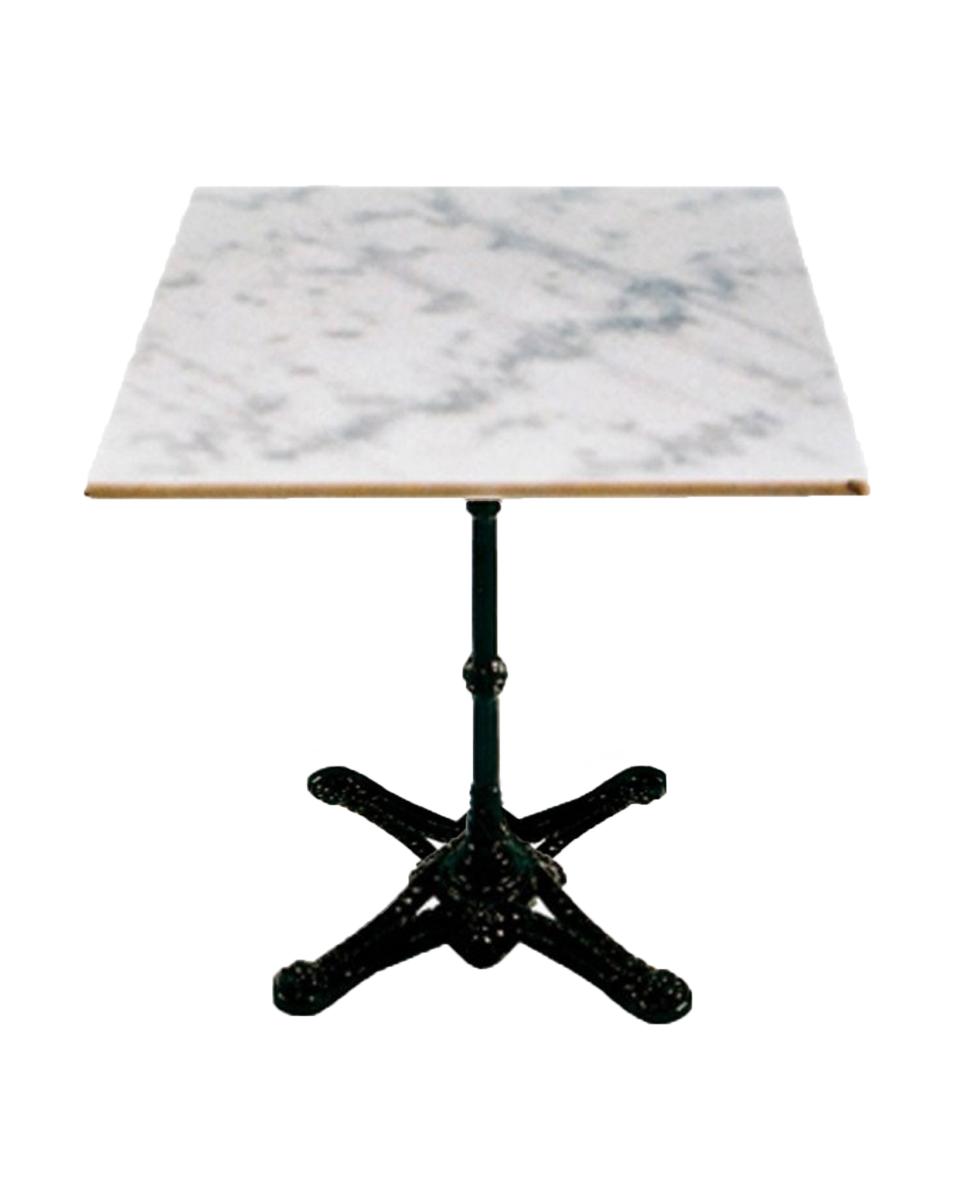 Tafel - Marmer Wit - 70x70 Cm - Gietijzer - 4 Teens 