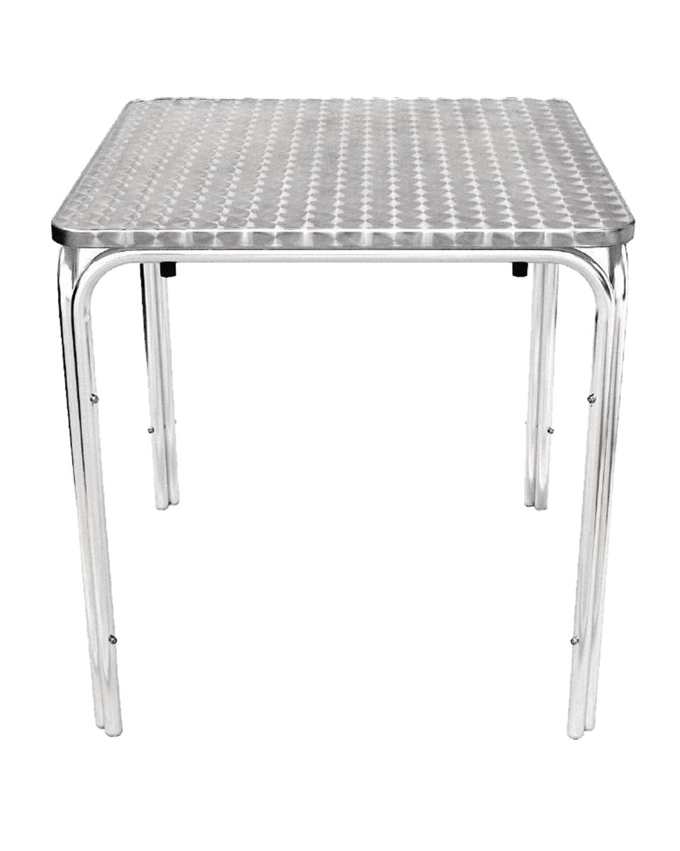 Terrastafel - 70 x 70 CM - Bistro - Chroom - Stapelbaar - Aluminium - Promoline