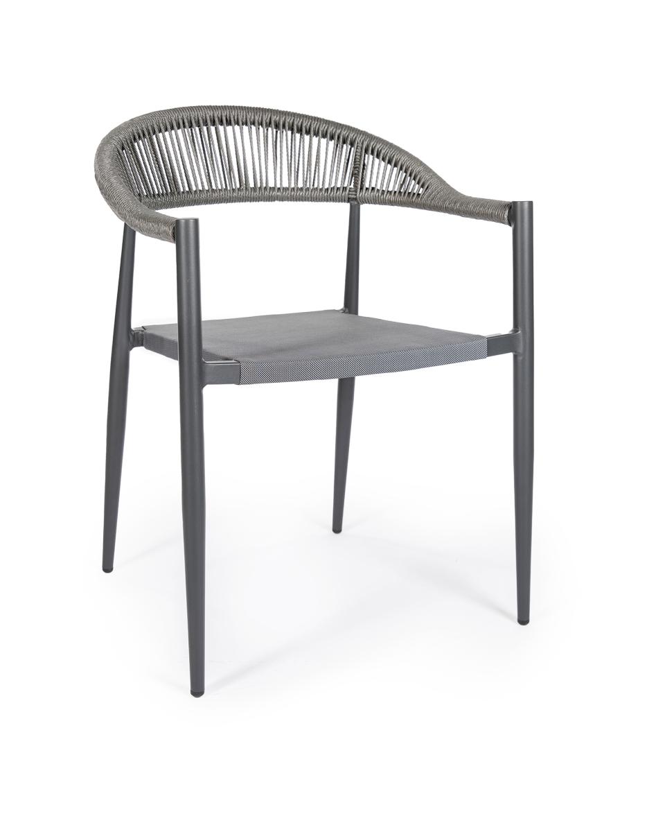 Terrasstoel - Joanna - Rattan Antraciet - Aluminium - Promoline