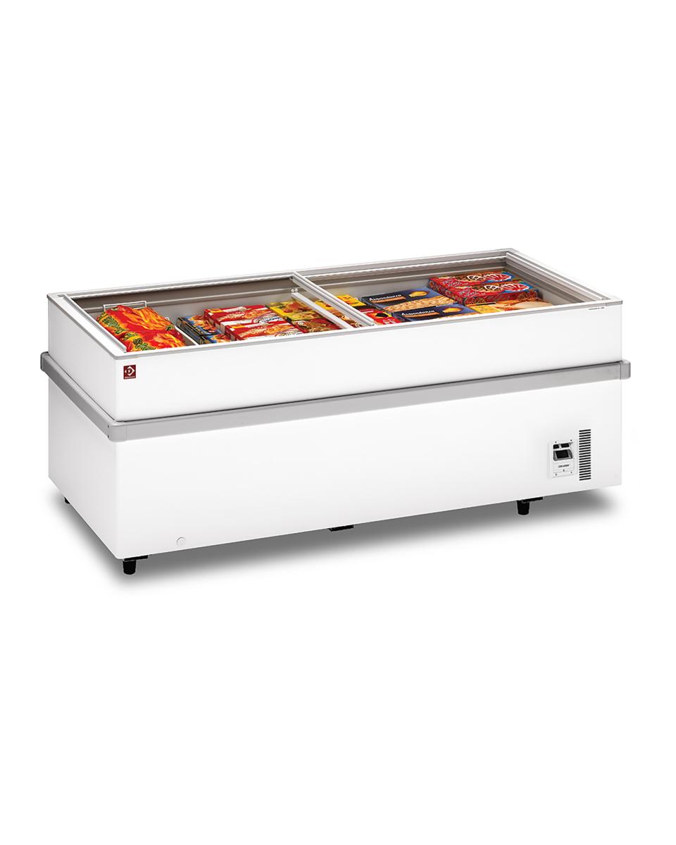 Vrieskist - Glasdeksel - Schuifdeur - Panoramisch - Wit - Diamond - VT150E/N-R2