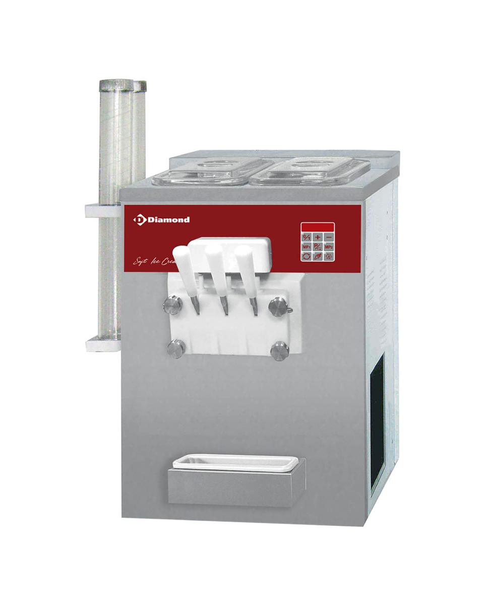 Softijsmachine - 2 Smaken - 15 KG/u - 400V - Luchtcondensor - Diamond - DST/2-15AP