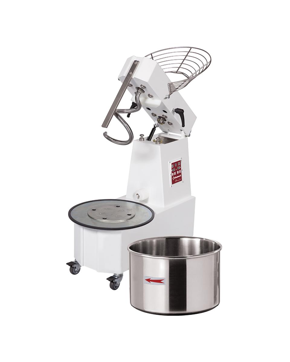 Spiraalkneder - 53 Liter - 2 Snelheden - Kantelbare kop - Verwijderbare kuip - Wielen - Timer - 400V - Diamond - DH53AL/T2V