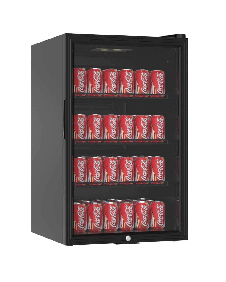 Mini koelkast glazen deur - 115 liter - H 84 x 54 x 53 CM - Zwart - Promoline