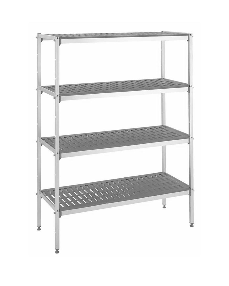 Stelling - 4 niveau's - H 175 x 100 x 40 CM - Aluminium / Kunststof - Gastro