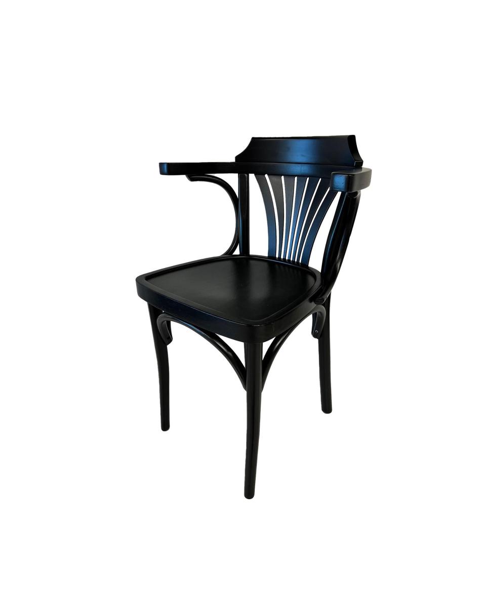 Stoel Cafe - Bistro - Noten - Zithoogte 48 CM - met Armleuning - Promoline