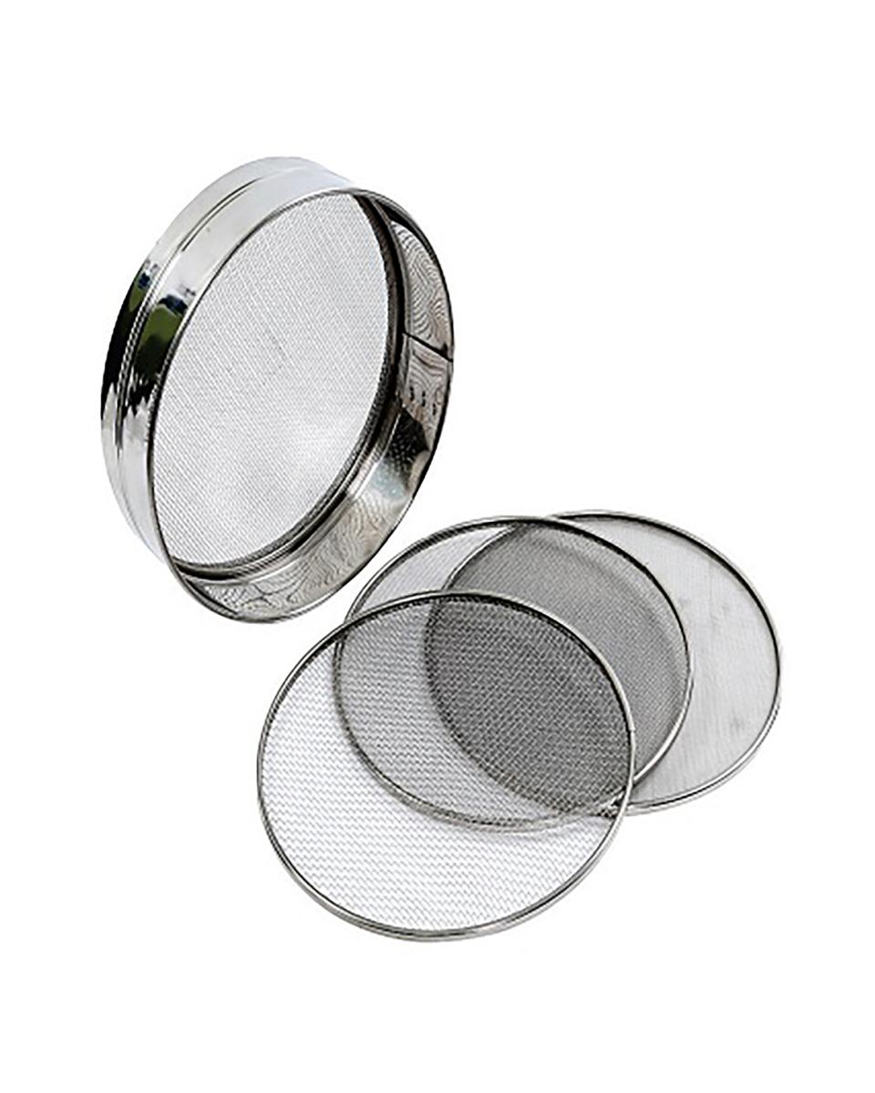 Bakkers zeef - Set van 4 - 0.75mm/1mm/2mm/3mm - 21 CM - RVS - Promoline