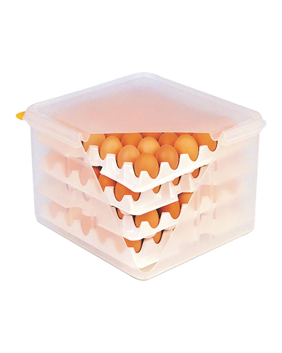 Eierbewaardoos - incl. 8 trays - 30 eieren per tray - H 20 x 35.4 x 32.5 CM - Promoline