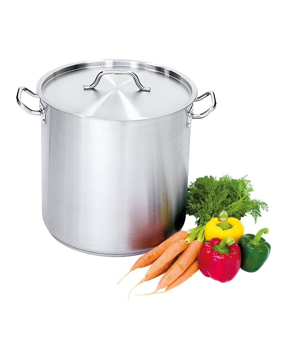 Kookpan - Ø24 x H 20 CM - Hoog - RVS - Met Deksel - 9 Liter - Promoline