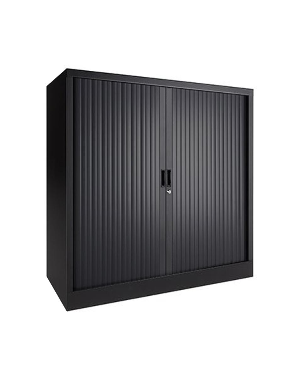 Roldeurkast - Zwart - H 118 x 120 x 43 CM - Proflight