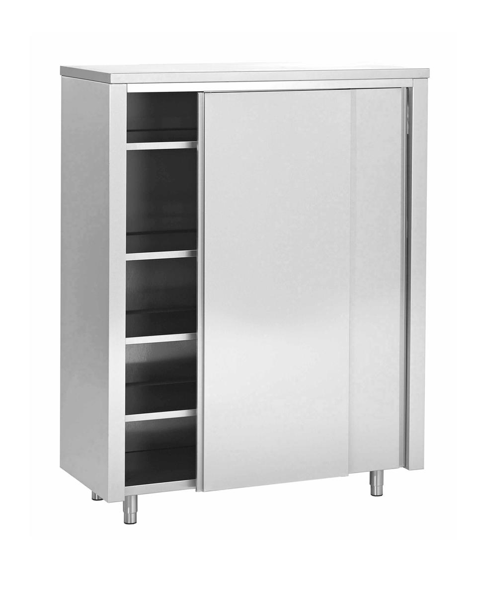 Hoge RVS Kast - Schuifdeuren - 4 schappen - Promoline