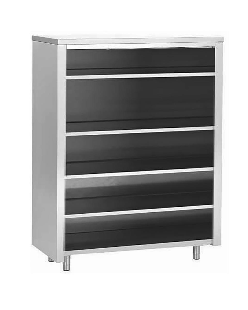 Hoge RVS Kast - Zonder deuren - 4 schappen - Promoline