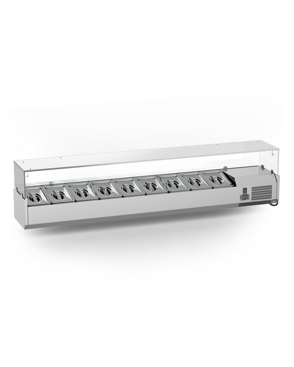 Gekoelde Opzetvitrine - Glas - 140 CM - 6 x 1/3 GN - Promoline