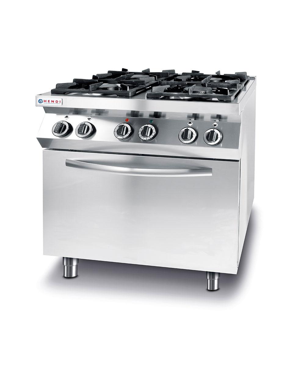 Gasfornuis met Elektrische Heteluchtoven - Kitchen Line - Hendi - 225882