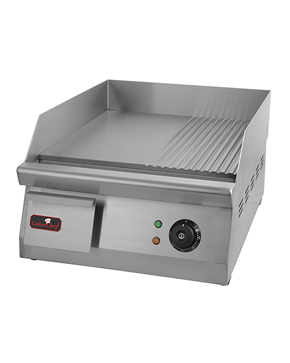 Bakplaat - H 27 x 40 x 54.5 CM - 27.5 KG - 220-240 V - 3000 W - RVS - Glad/Geribbeld - +50°C / +300°C - Caterchef - 688515