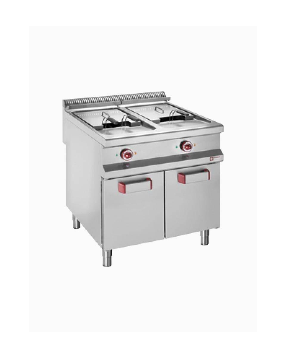Friteuse - 2 x 18 Liter - Elektrisch - Aftapkraan - Onderstel - Diamond - E9/F36A8