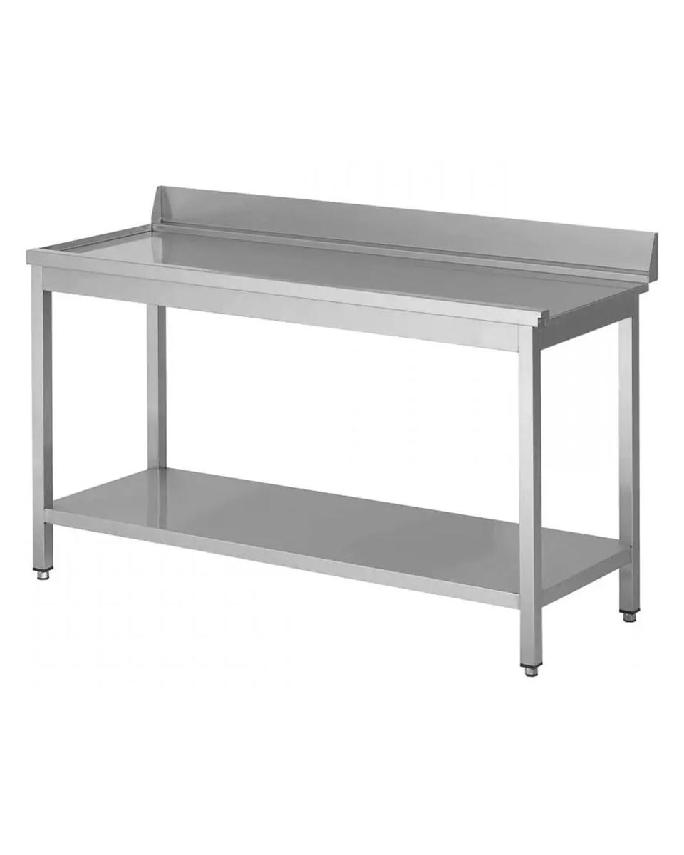 RVS Afvoertafel - Links van de vaatwasser - Met Onderschap - Met Opstaande Rand - Promoline