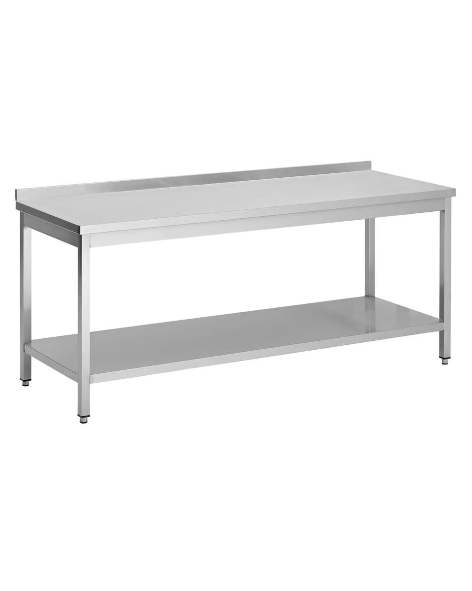 RVS Werktafel - Met Onderschap - Opstaande Rand Plat 4 CM - Promoline