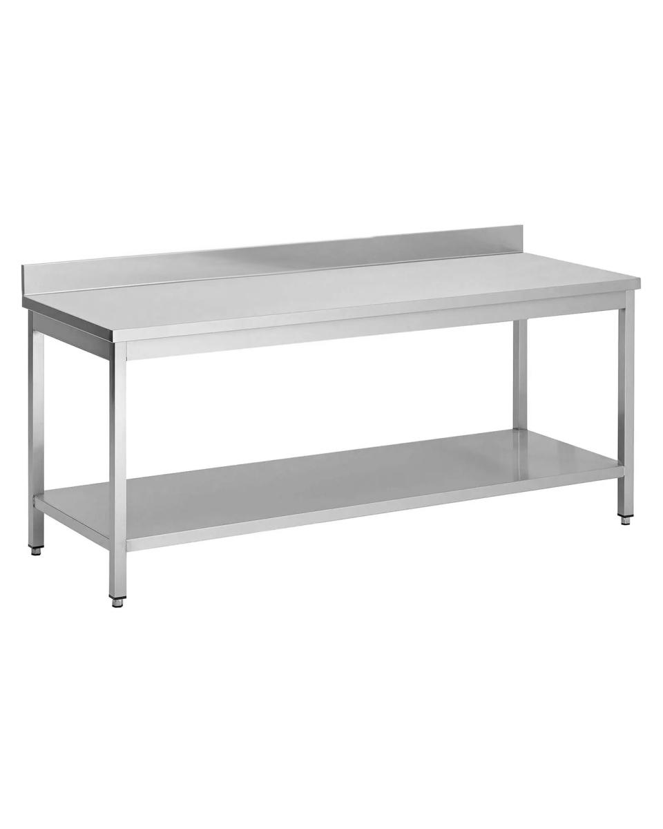RVS Werktafel - Met Onderschap - Opstaande Rand Blok 10 CM - Promoline