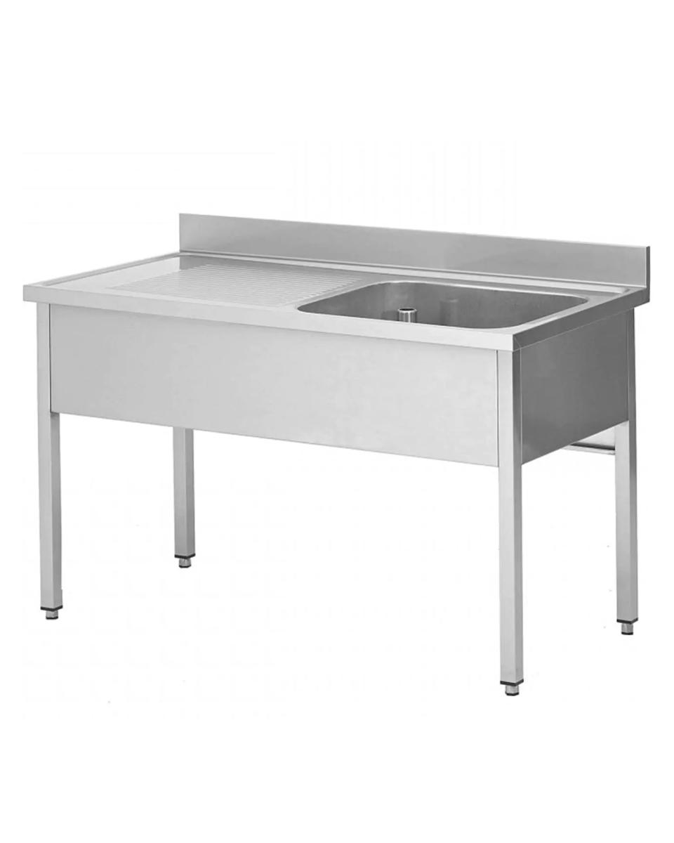 RVS Horeca Spoeltafel - 1 Bak Rechts - Zonder Onderschap - Promoline