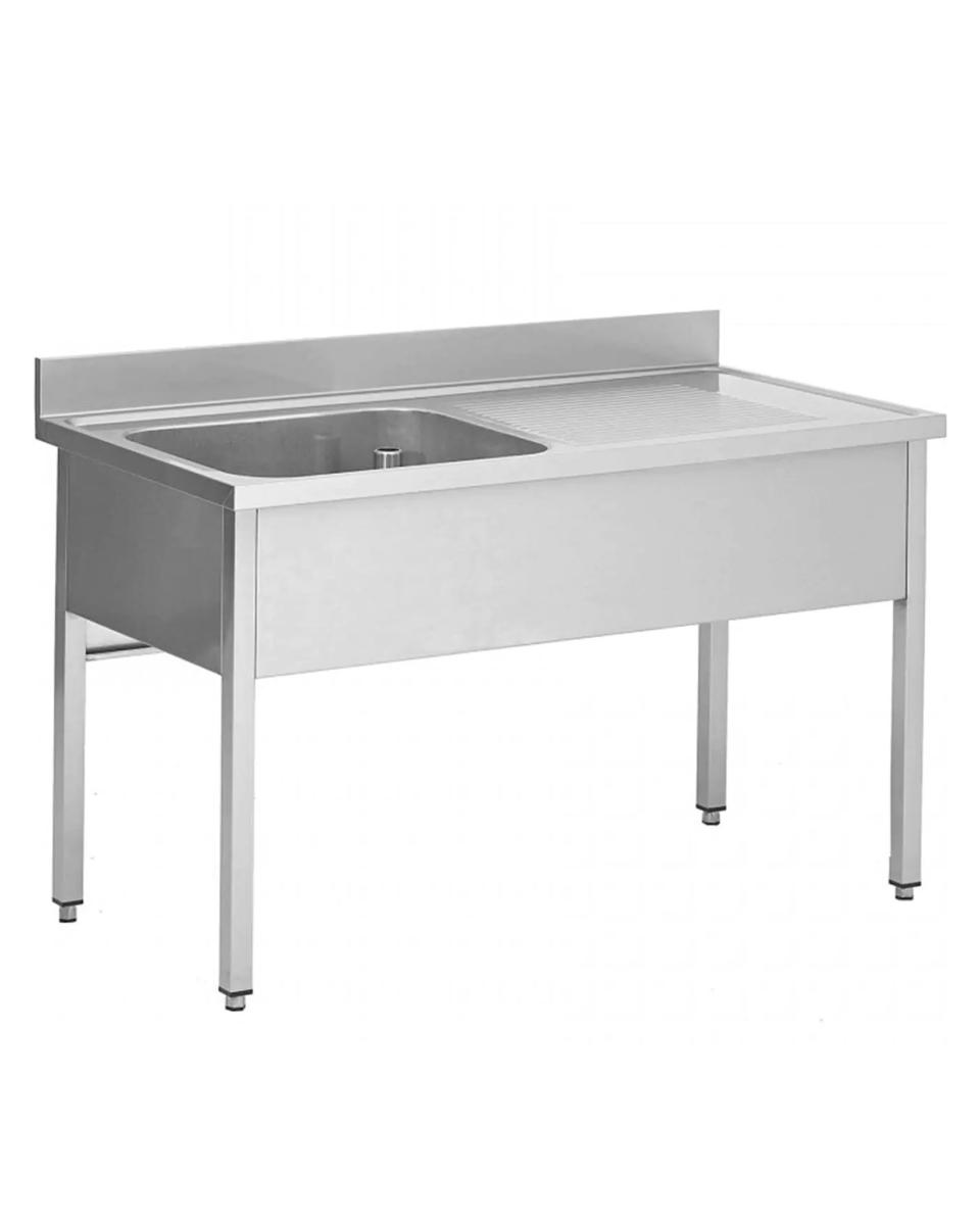 RVS Horeca Spoeltafel - 1 Bak Links - Zonder Onderschap - Promoline