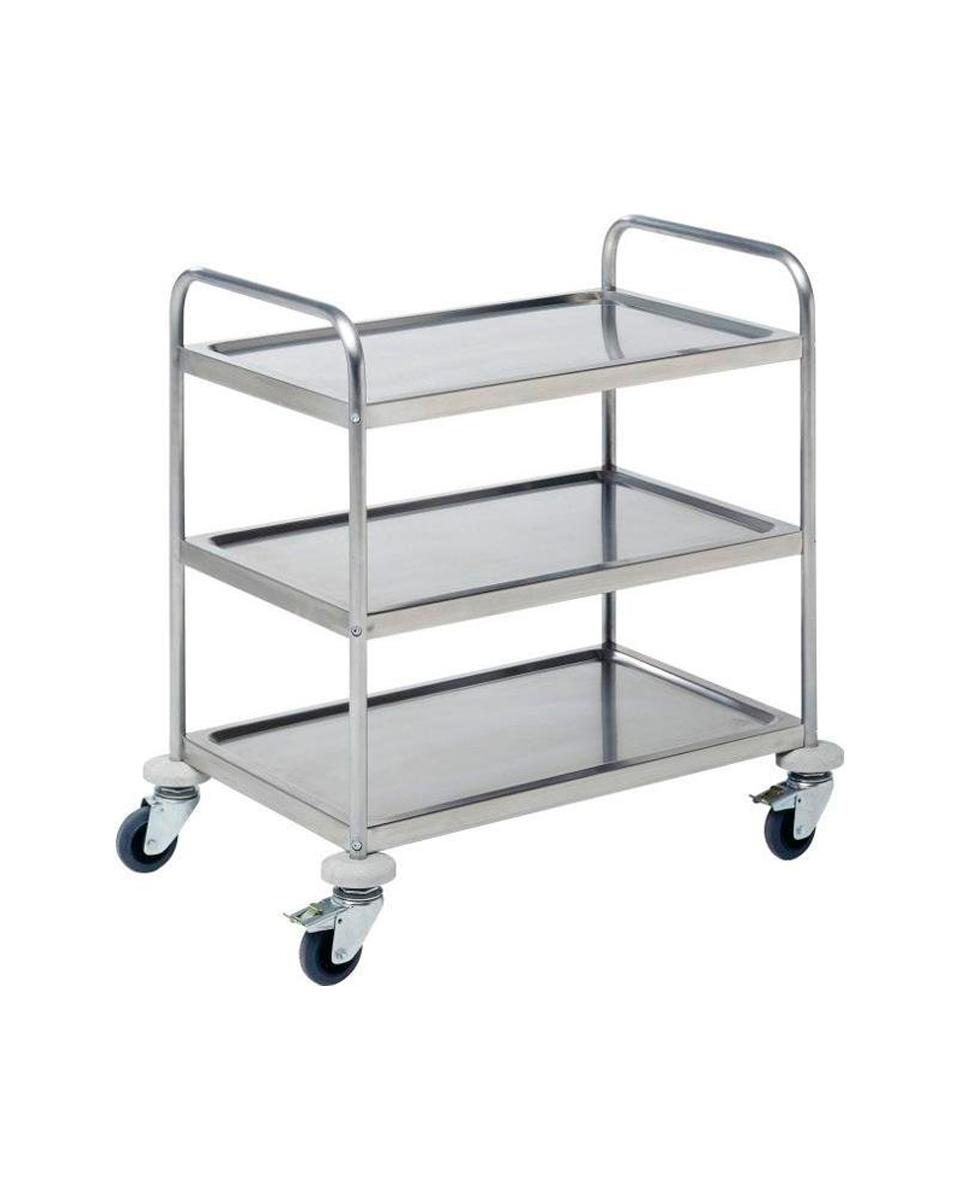 Serveerwagen RVS - 3 plateau's - demontabel -  Promoline 