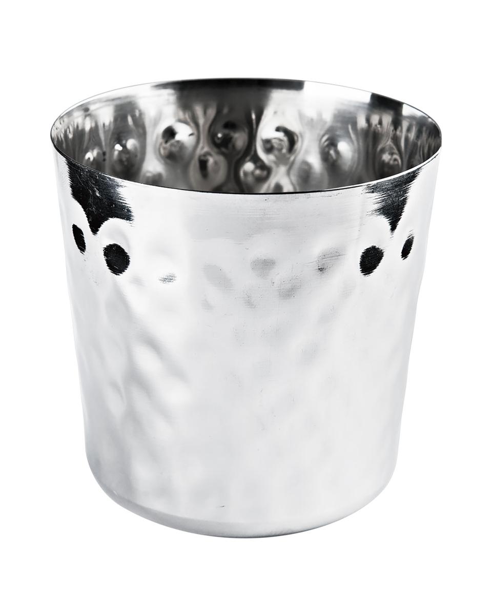 Beker voor frites - Ø8.8 x H 8.5 CM - RVS - Hamerslag - Promoline