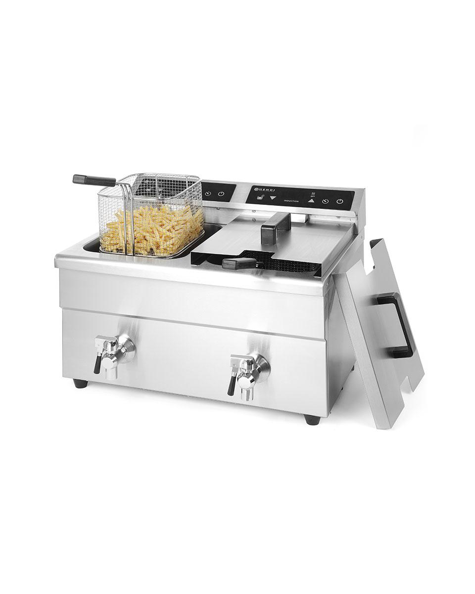 Inductie Friteuse Dubbel - Kitchen Line - 8 Liter - Hendi - 215029