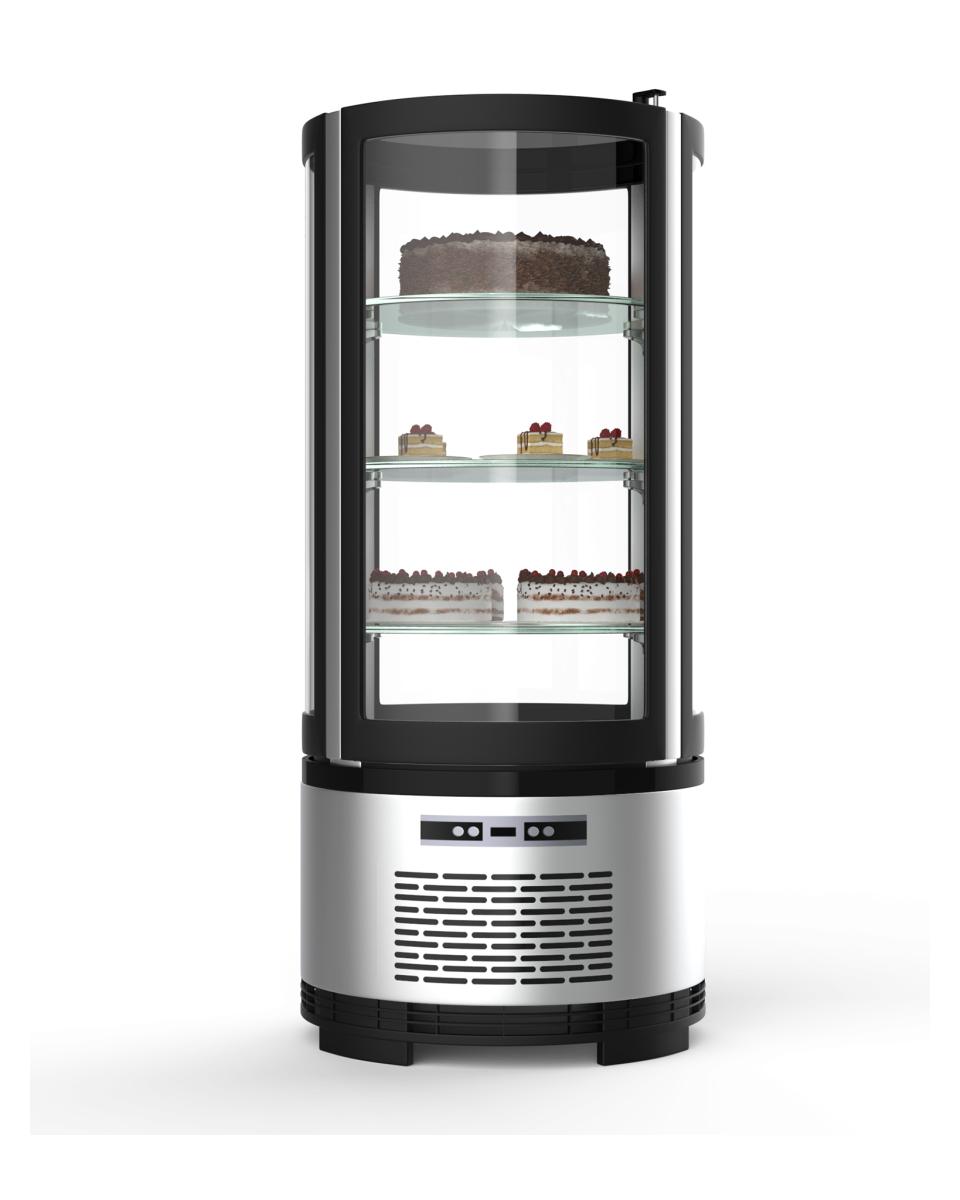 Gekoelde gebaksvitrine - 100 Liter - RVS - 3 Plateau's - Promoline