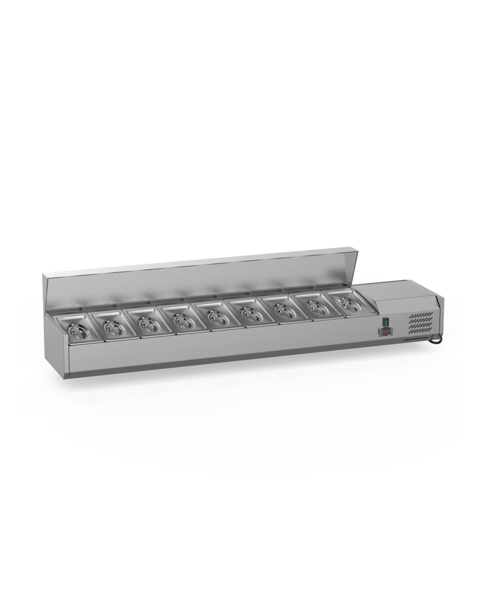 Gekoelde Opzetvitrine - 120 CM - 4 x 1/3 GN - RVS - Promoline